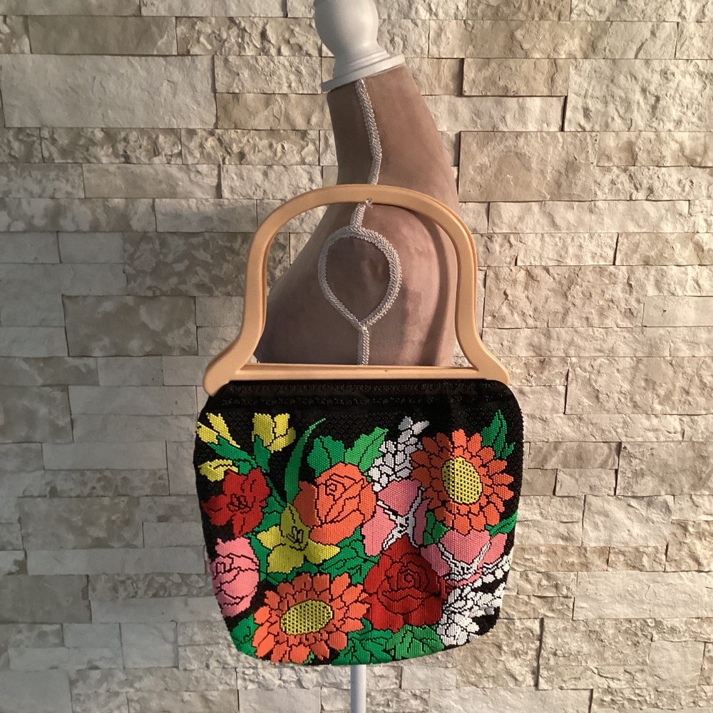 Caviar Beadette/Candy Dot Vintage Inspired Beaded Bag